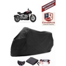 Triumph Rocket Siyah Motorsiket Brandası Motor Örtüsü Çadır Su Geçirmez Motosiklet Kılıfı Motor Brandası