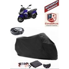 Sym Jet 14 Siyah Arka Çanta Uyumlu Motorsiket Brandası Motor Örtüsü Çadır Su Geçirmez Motosiklet Kılıfı Motor Brandası
