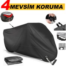 Triumph Daytona 675 R Kilit ve Arka Çanta Uyumlu Motosiklet Brandası (Siyah Renk) Motorsiket Brandası Motor Örtüsü Çadır Su Geçirmez