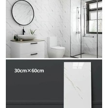 Tatlı Sebep Mermer Desenli - Kendinden Yapışkanlı Pvc Banyo Mutfak  Zemin Kaplama Paneli 30*60 - 10 Adet