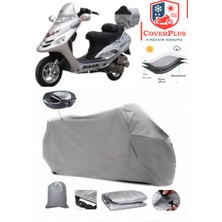 Autozel Bisan Pasific 150 Motor Brandası Gri Arka Çanta Uyumlu Motorsiket Brandası Motor Örtüsü Çadır Su Geçirmez Motosiklet Kılıfı Motor Brandası