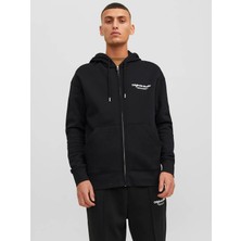 Jack & Jones Jorvesterbro Zıp Hood Noos Siyah Erkek Sweatshirt 12241691