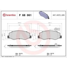 Brembo P68061 Arka Fren Balatasi 4406000Q0G 4406000Q0M 4406000Q1K
