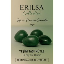 Erilsa Sertifikalı Yeşim (Green Jade) Taşı Kütle 35–40 mm – Iri Boy Şifa ve Huzur Taşı