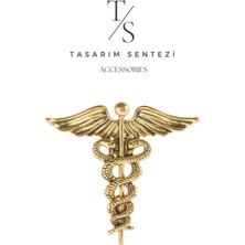 Tasarım Sentezi Broş Metal Rozet Sağlık Tıp Sembolü Gold Hekim Doktor Hemşire Yaka Kıyafet Takı Aksesuar