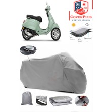 Autozel Vespa Primavera 125 Motor Brandası Gri Arka Çanta Uyumlu Motorsiket Brandası Motor Örtüsü Çadır Su Geçirmez Motosiklet Kılıfı Motor Brandası