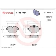 Brembo P06064 Arka Fren Balatasi 34206877648 34206879857 34212449288