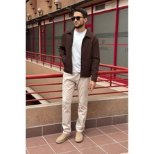 İnpool Erkek, Fitil Desenli, Gömlek Yaka, Rahat Kesim, Mevsimlik-Baharlık Ceket 618