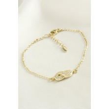 Bijuteri Net Sonsuzluk Zirkon Taşlı Çelik Bileklik