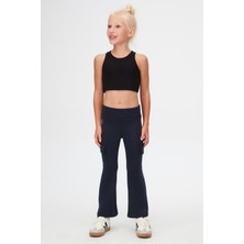 Lovetti Koyu Lacivert Kız Çocuk Skuba Kargo Cepli Pantolon