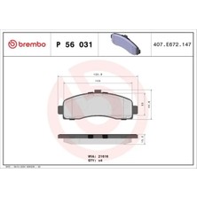 Brembo P56031 On Fren Balatasi 410601F025 410606F625 410606F626