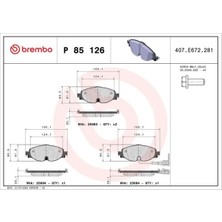 Brembo P85126X On Fren Balatasi 5Q0698151 5Q0698151A 5Q0698151AA