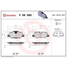 Brembo P06090 Arka Fren Balatasi 34206874810 34216861641 34216864488