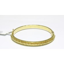 Kızılay Kuyumcusu 14 Ayar Altın Dorika Işlemeli Kelepçe Bilezik Yeşil Altın Renginde 11.45 gr