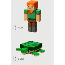 Minecraft Alex ve Turtle Kaplumbağa Set Hareketli Eklemli Figür