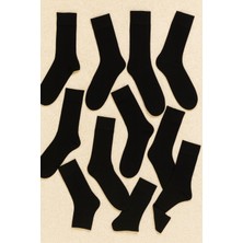 QKK Erkek 12'li Düz Erkek Pamuklu Çorap Seti