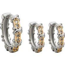 Cal's Taşlı Üçlü Küpe Seti