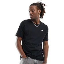 Nike Sportswear Club Men's T-Shirt Erkek Pamuklu Tişört Siyah