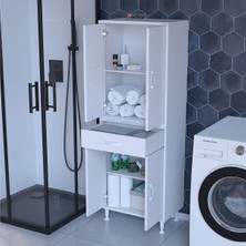 modilayn Mikra 54 x 170,4 x 32,5 cm Kapaklı Ve Çekmeceli Çok Amaçlı Banyo & Mutfak Dolabı