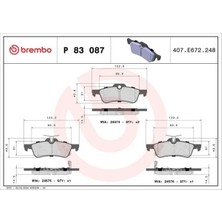 Brembo P83087 Arka Fren Balatasi 044660D010 044660D010000 04466YZZE6
