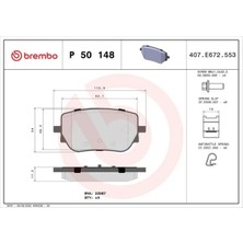 Brembo P50148 Arka Fren Balatasi A0004201706 A0004205803 A0004205903