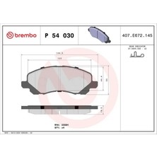 Brembo P54030 On Fren Balatasi 00K68020494AC 05191217AA 05191244AA