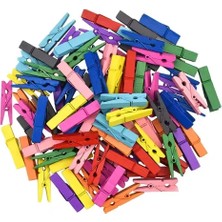 Evaglow 50'li Renkli Ahşap Mandal Seti (3.5 Cm)