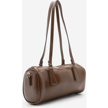 Marjin Kadın Fermuar Kapama El ve Omuz Çantası Zeton Taba