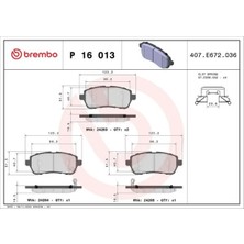 Brembo P16013 On Fren Balatasi 04465B1120 04465B1120000 04465B1190