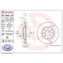 Brembo 09584334 Fren Diski On 13317922 55700920 55700921 (2 Adet Fiyatıdır)