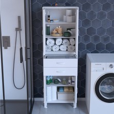 modilayn Afitap 55 x 187,9 x 32,5 cm Kapaklı Ve Çekmeceli Çok Amaçlı Banyo & Mutfak Dolabı