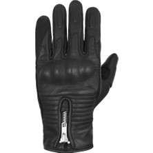 The Biker Jeans Siyah Retro Deri Motosiklet Eldiveni Korumalı Özelliklerle Mükemmel Uyum