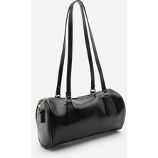 Marjin Kadın Fermuar Kapama El ve Omuz Çantası Zeton Siyah