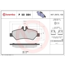 Brembo P50084 Arka Fren Balatasi 04862602AA 2E0698451 2E0698451H