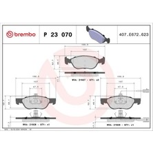 Brembo P23070 On Fren Balatasi 6001073149 71753041 71753042