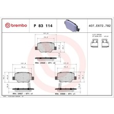 Brembo P83114 Arka Fren Balatasi 044660F010 044660F011 04466YZZE7