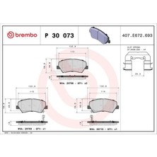 Brembo P30073 On Fren Balatasi 581011SA30 581012VA00 581012VA10