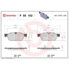 Brembo P50102 On Fren Balatasi A0004200405 A0064203620 A0074200920