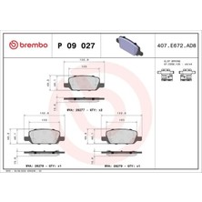 Brembo P09027 On Fren Balatasi 800824400A 800824400B 800824500B