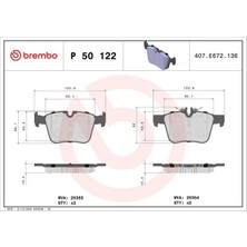 Brembo P50122 Arka Fren Balatasi A0004203602 A0004208200 A0004208603