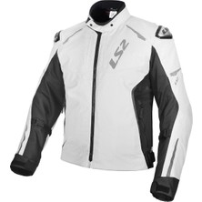 LS2 Zoom Korumalı Motosiklet Montu Beyaz - Siyah Su Geçirmez Polyester Malzeme ile 4 Mevsim Kullanım