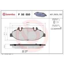 Brembo P50050 On Fren Balatasi A0004216110 A0014210910 A0034207820