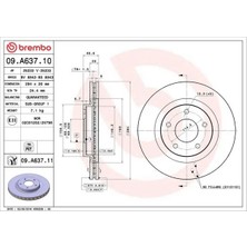 Brembo 09A63710 Fren Diski On 05105514AA 2AMV5514AA 5105514AA (2 Adet Fiyatıdır)