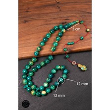 Tesbihkenti Dalgalı Yeşil Renk Özel Seri 45 Taneli Bakalit Sıkma Tesbih