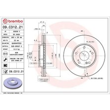Brembo 09C31221 Fren Diski On 45251TGLE00 45251TGLE01 45251TGLE50 (2 Adet Fiyatıdır)