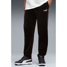 Puma Erkek Ess Elevated Velour Şeritli Eşofman Altı - Siyah