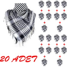 Lot 20 Li, Siyah Beyaz Şal.kefiye Model . Kare Puşi