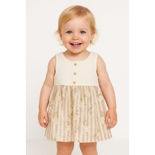 Dinamik çocuk Kız Bebek/çocuk Kolsuz Yazlık Müslin Elbise Altı Kabartma Işlemeli Düğmeli Vintage 3-6-9-12-18-24AY