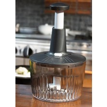 Solingen Koyu Gri Renk 5 Bıçaklı Manuel Doğrayıcı El Rondosu El Blenderi El Basmalı Rondo