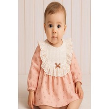 Dinamik çocuk Kız Bebek Dantel Yaka Detaylı Vintage Çiçek Desenli Elbise Mevsimlik Şık Model 3-6-9-12-18-24AY